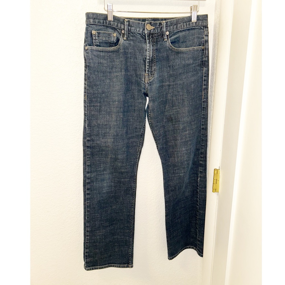 Y2K BURBERRY The Grange straight leg Mid rise Denim jeans Dark Wash SZ: 32 x 34